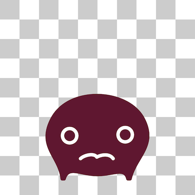 anipopina's burgundy character mascot